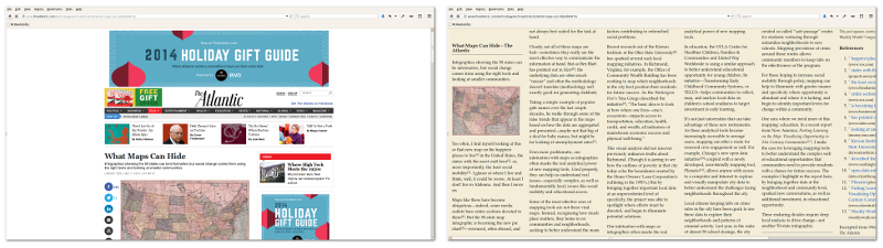 An article before and after using McReadability